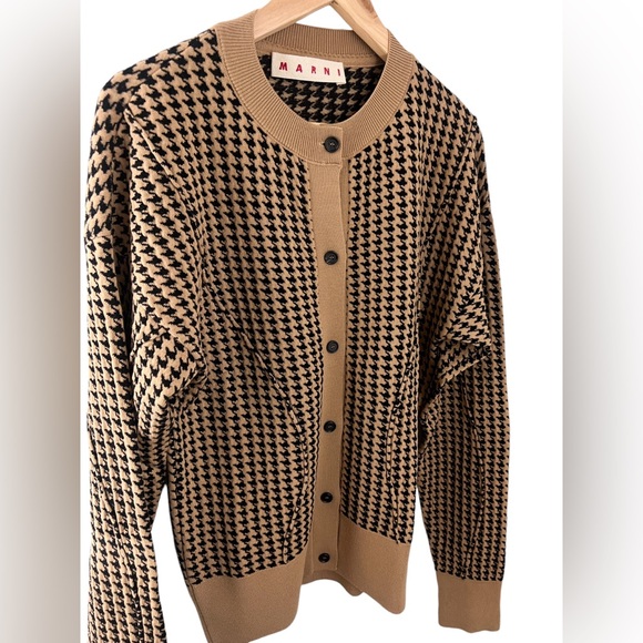 MARNI Houndstooth sculpted cardigan - Picture 4 of 8